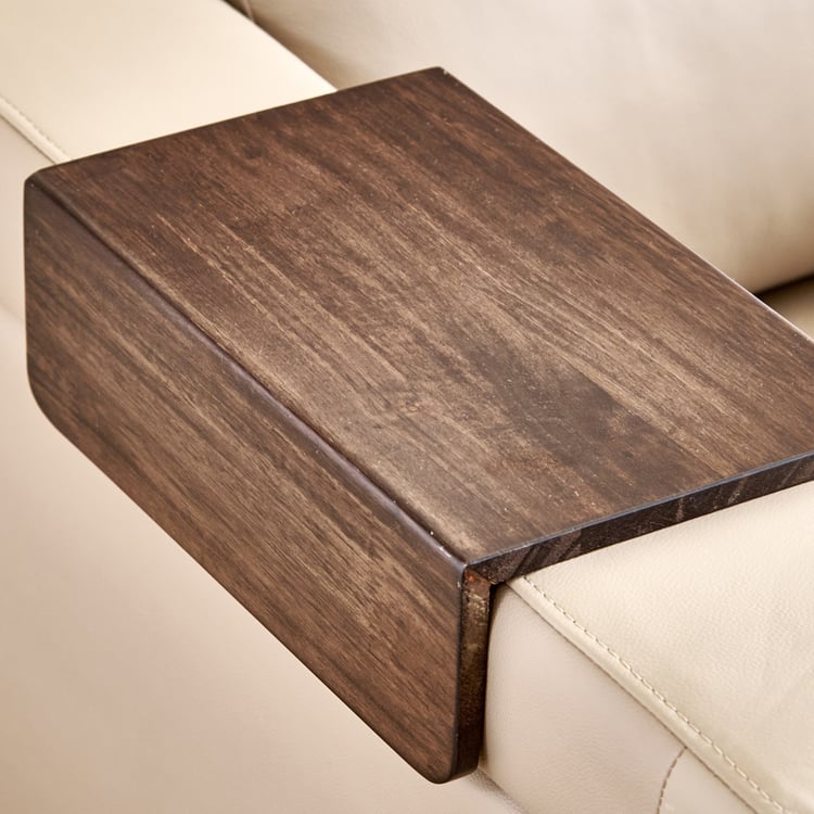 Colmar Half Leather 1-Seater Sofa - Brown