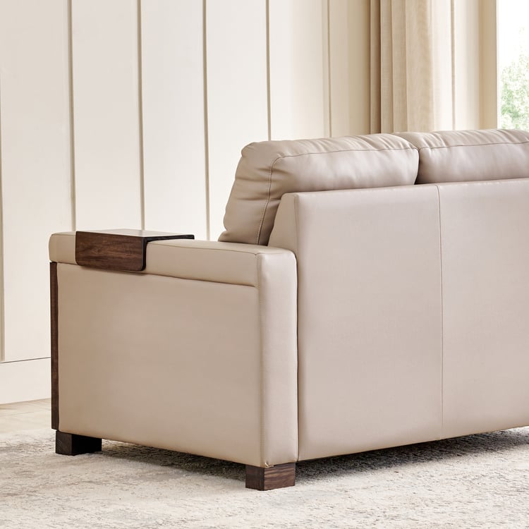 Colmar Half Leather 2-Seater Sofa - Brown