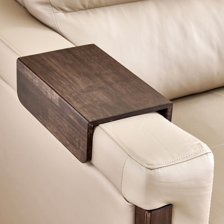 Colmar Half Leather 3-Seater Sofa - Taupe