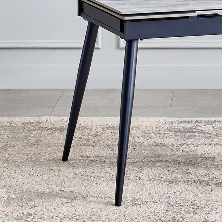 Arcane Ceramic Top 4-6 Seater Extendable Dining Set with Chairs - Grey