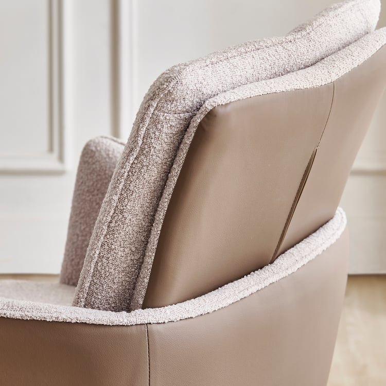 Pavis Set of 2 Fabric Swivel Dining Chairs - Beige