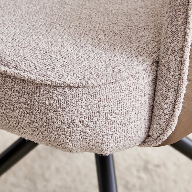 Pavis Set of 2 Fabric Swivel Dining Chairs - Beige