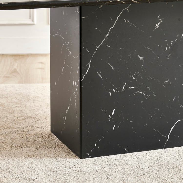 Pavis Faux Marble Top 6-Seater Dining Table - Black