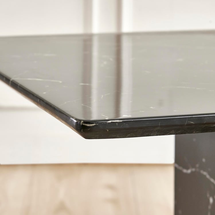 Pavis Faux Marble Top 6-Seater Dining Table - Black