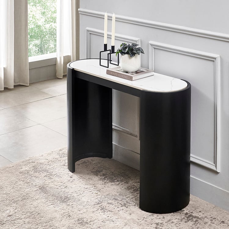 Norway Ceramic Top Console Table - White