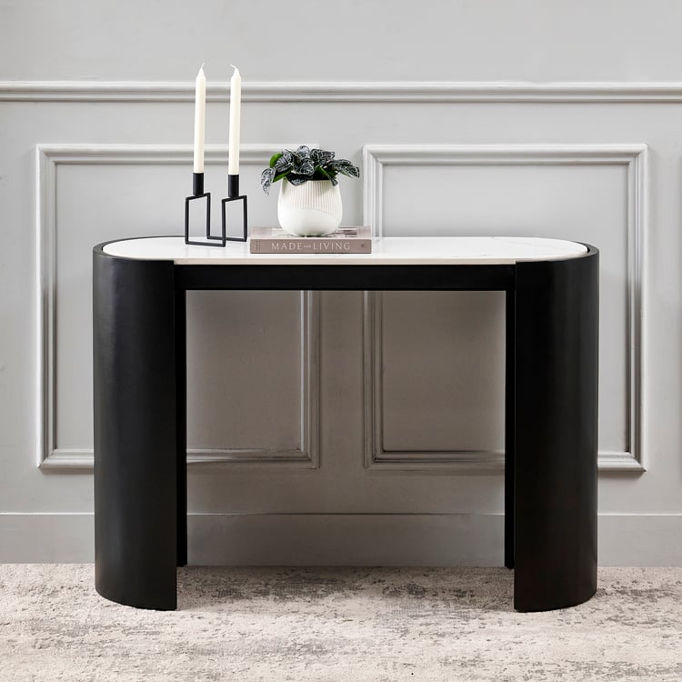 Norway Ceramic Top Console Table - White
