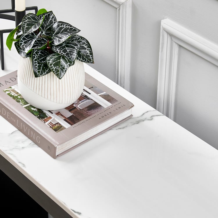 Norway Ceramic Top Console Table - White
