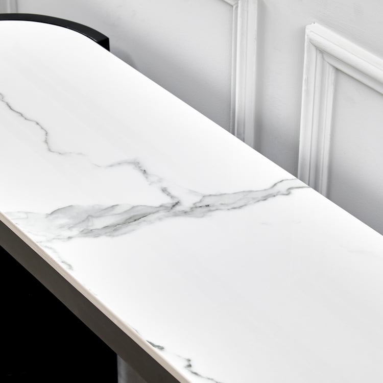 Norway Ceramic Top Console Table - White