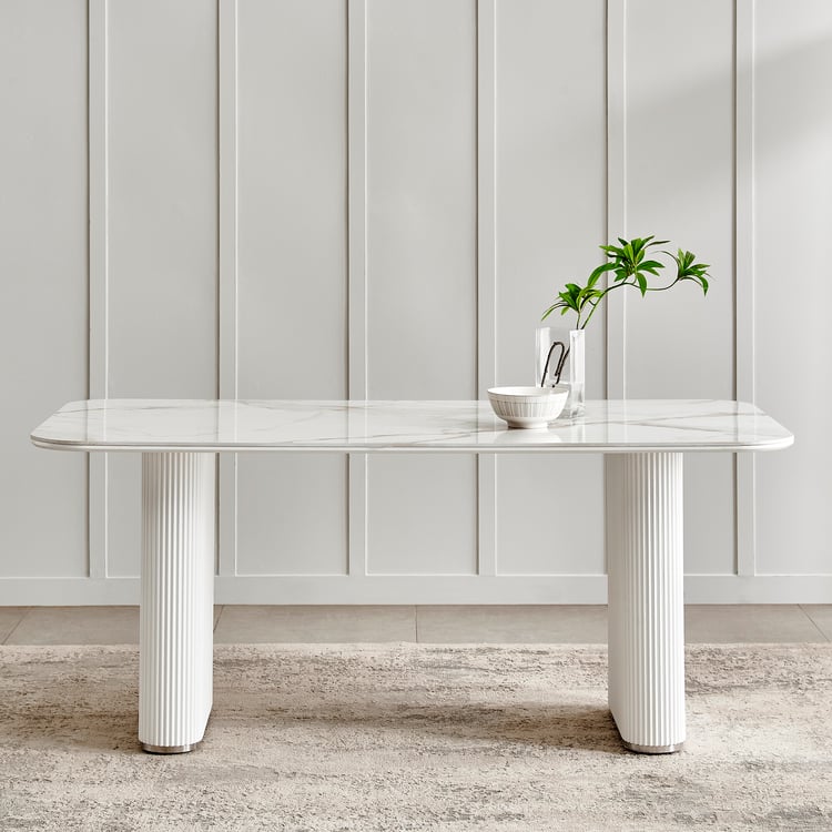 Sophia NXT Ceramic Top 6-Seater Dining Table - White
