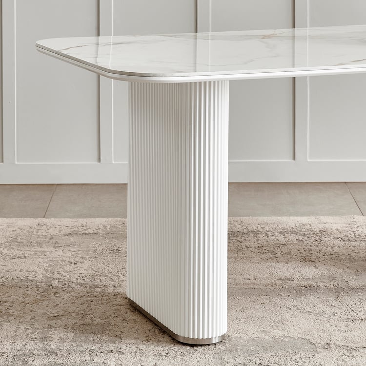Sophia NXT Ceramic Top 6-Seater Dining Table - White