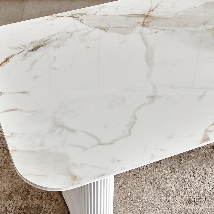 Sophia NXT Ceramic Top 6-Seater Dining Table - White