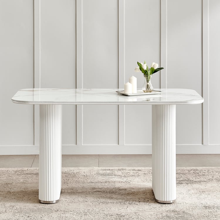Sophia Ceramic Top 4-Seater Dining Table - White