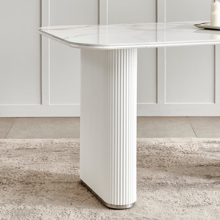 Sophia Ceramic Top 4-Seater Dining Table - White