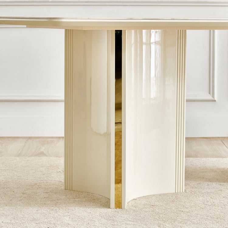 Modern Radiance NXT Ceramic Top 6-Seater Dining Set with Chairs - Cream