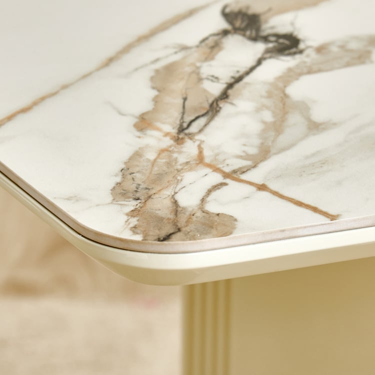 Modern Radiance NXT Ceramic Top 6-Seater Dining Set with Chairs - Cream