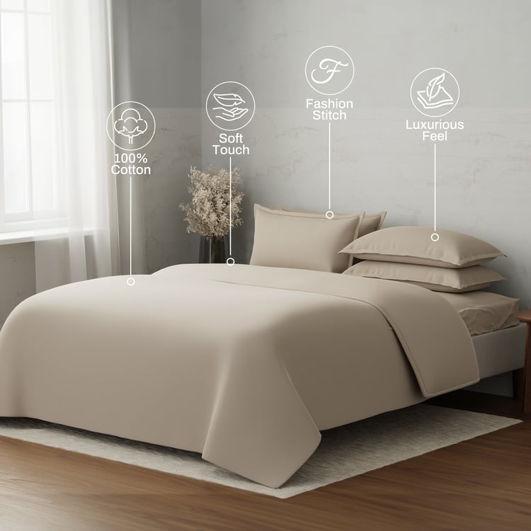 BOUTIQUE LIVING Emblem Cotton 300TC 6Pcs Double Bed-In-A-Bag Set