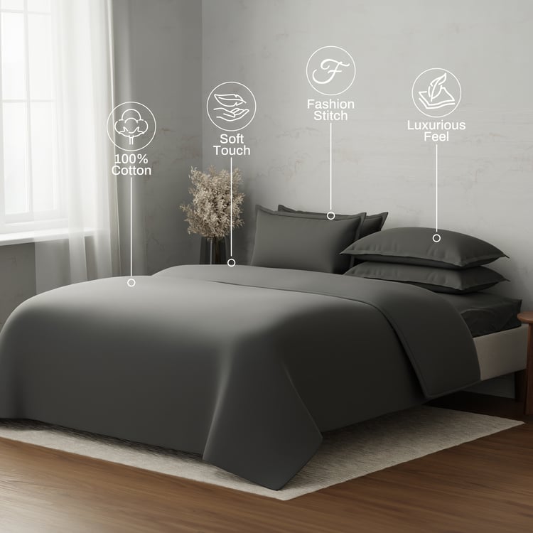 BOUTIQUE LIVING Emblem Cotton 300TC 6Pcs Double Bed-In-A-Bag Set