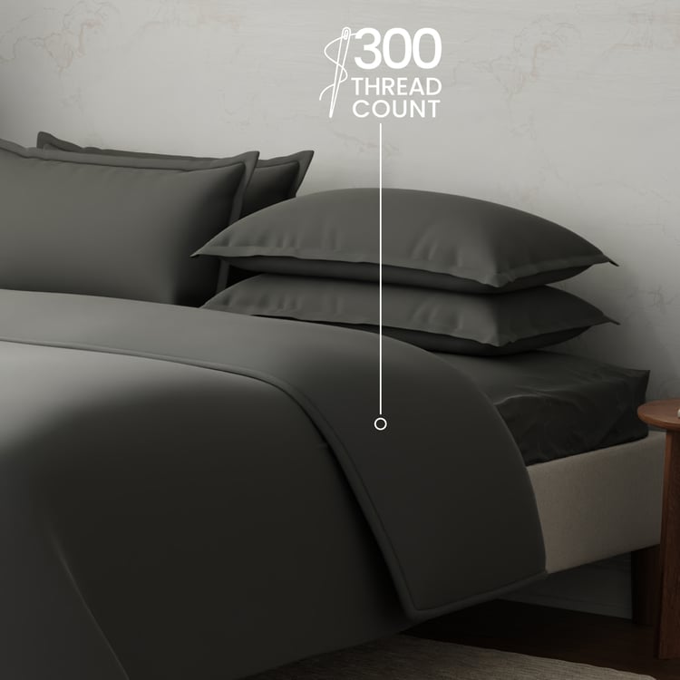 BOUTIQUE LIVING Emblem Cotton 300TC 6Pcs Double Bed-In-A-Bag Set