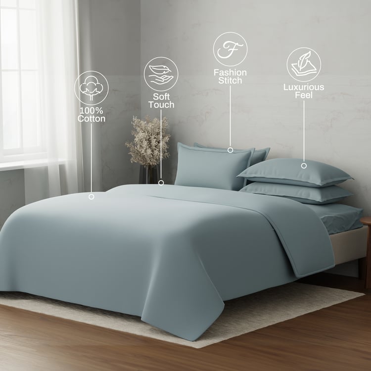 BOUTIQUE LIVING Emblem Cotton 300TC 6Pcs Double Bed-In-A-Bag Set