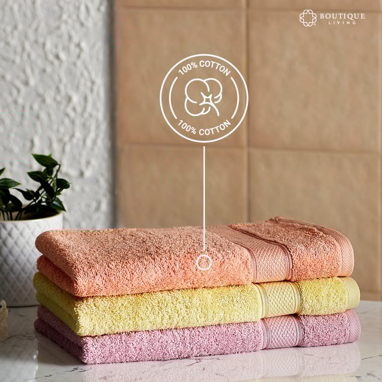 BOUTIQUE LIVING Luxe Loom Set of 2 Cotton Hand Towels - 60x40cm
