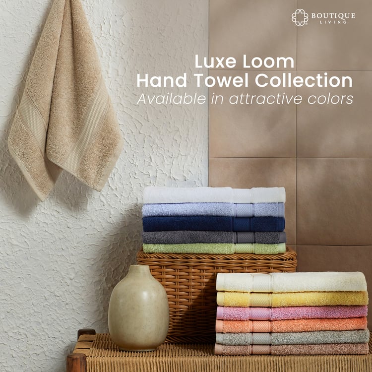 BOUTIQUE LIVING Luxe Loom Set of 2 Cotton Hand Towels - 60x40cm
