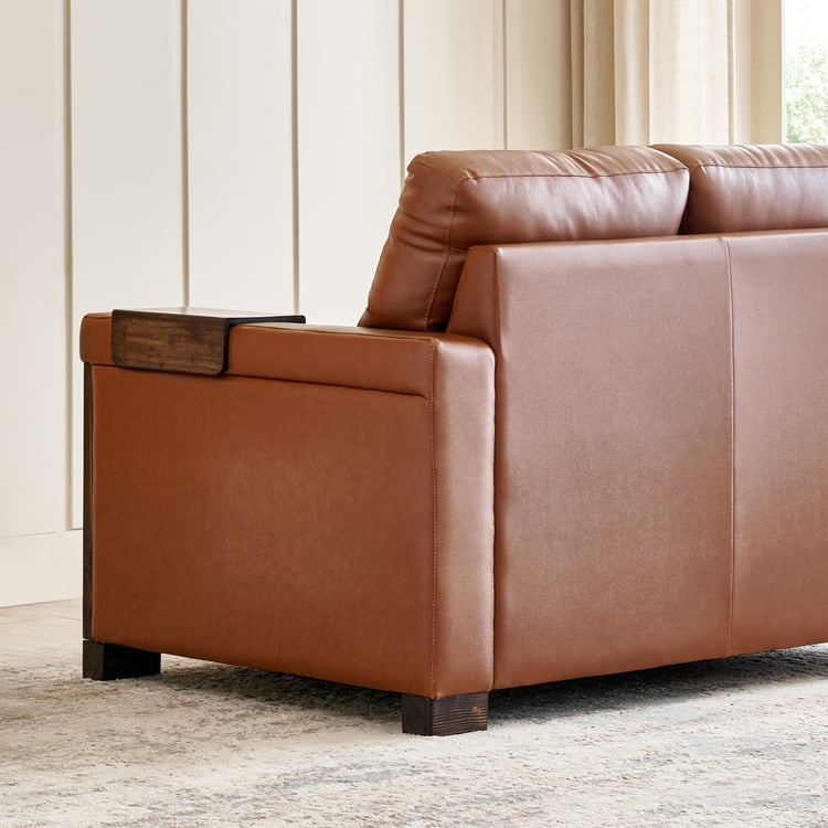 Colmar Half Leather 2-Seater Sofa - Tan