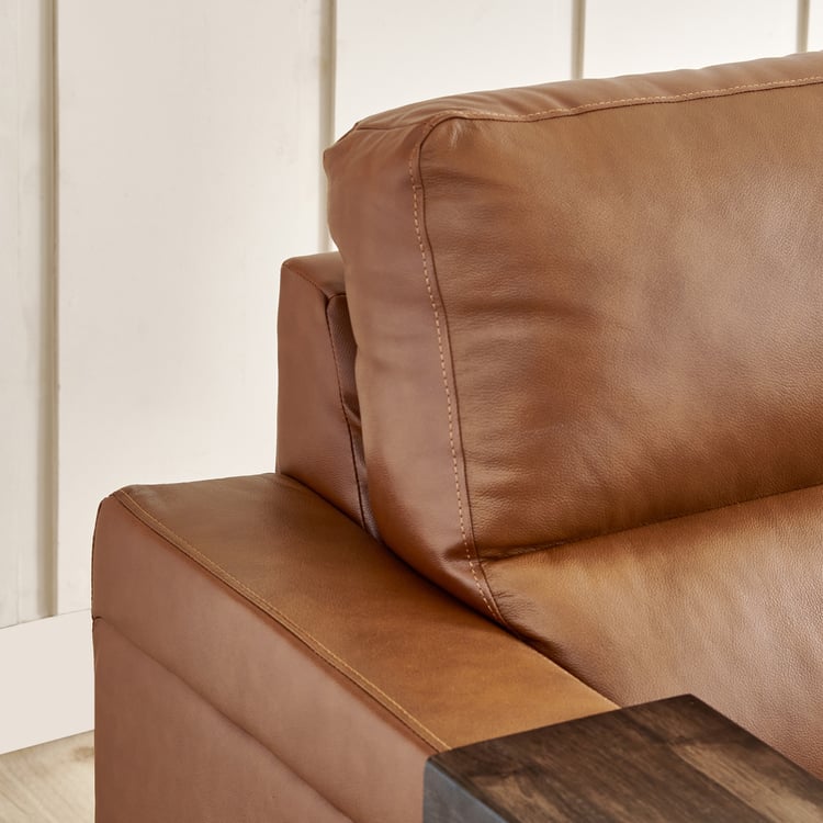 Colmar Half Leather 2-Seater Sofa - Tan