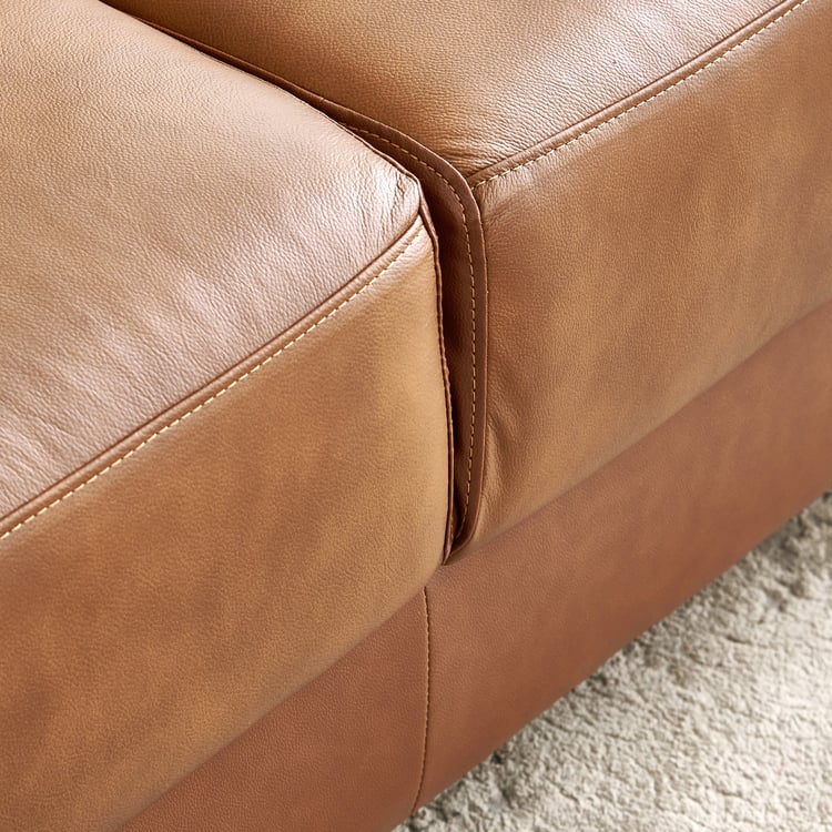 Colmar Half Leather 2-Seater Sofa - Tan