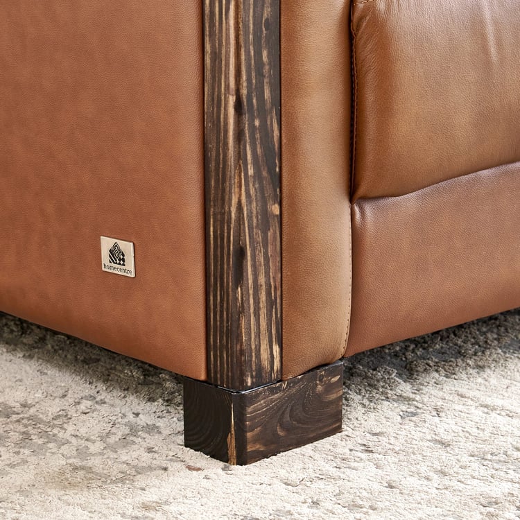 Colmar Half Leather 3-Seater Sofa - Tan