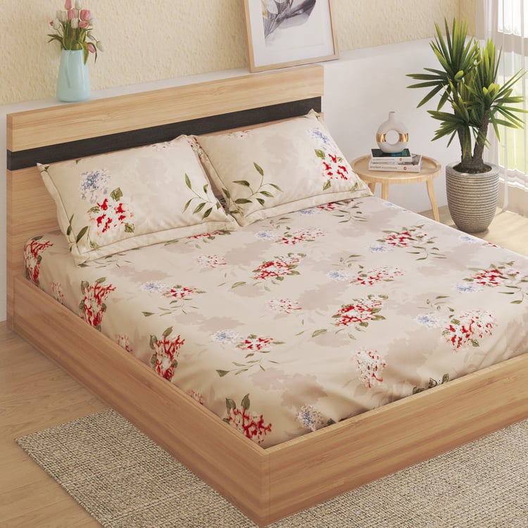 Corsica Microfibre Floral Print 3Pcs Queen Bedsheet Set