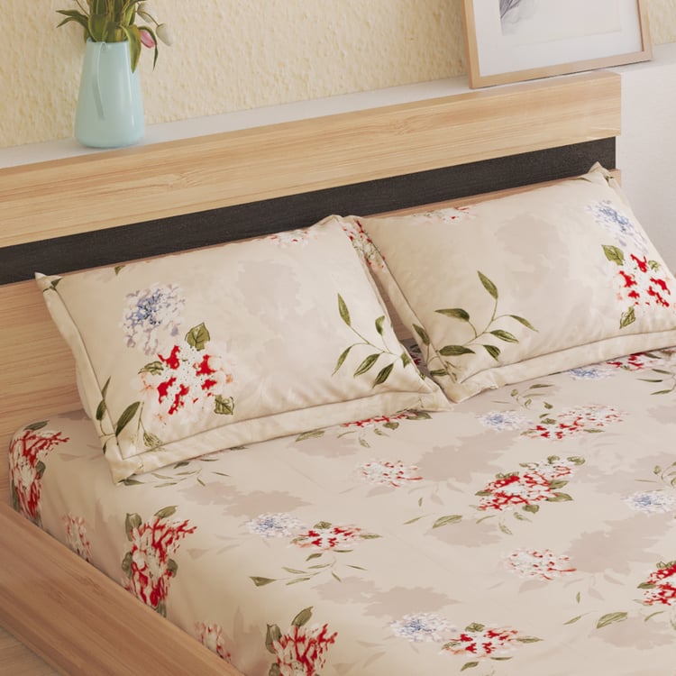 Corsica Microfibre Floral Print 3Pcs Queen Bedsheet Set