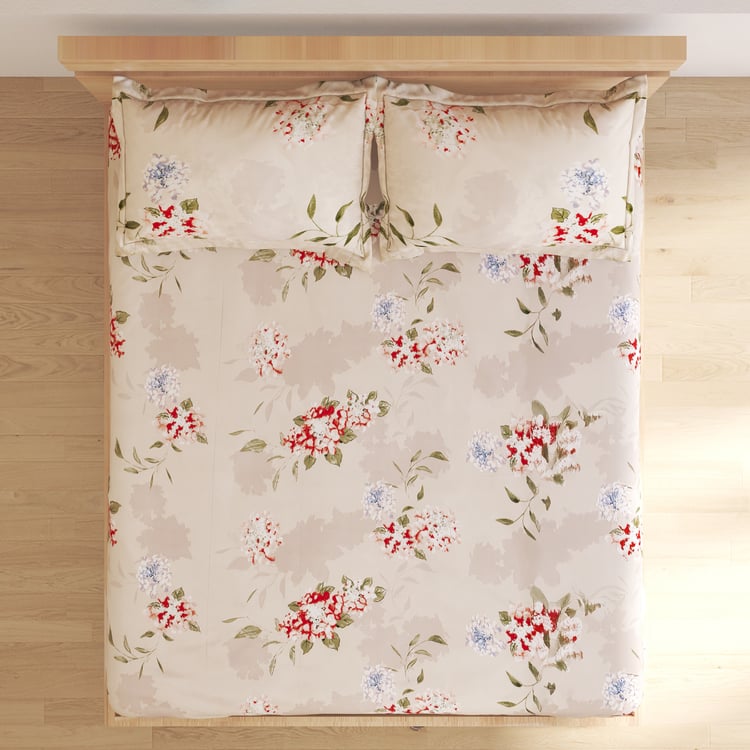 Corsica Microfibre Floral Print 3Pcs Queen Bedsheet Set