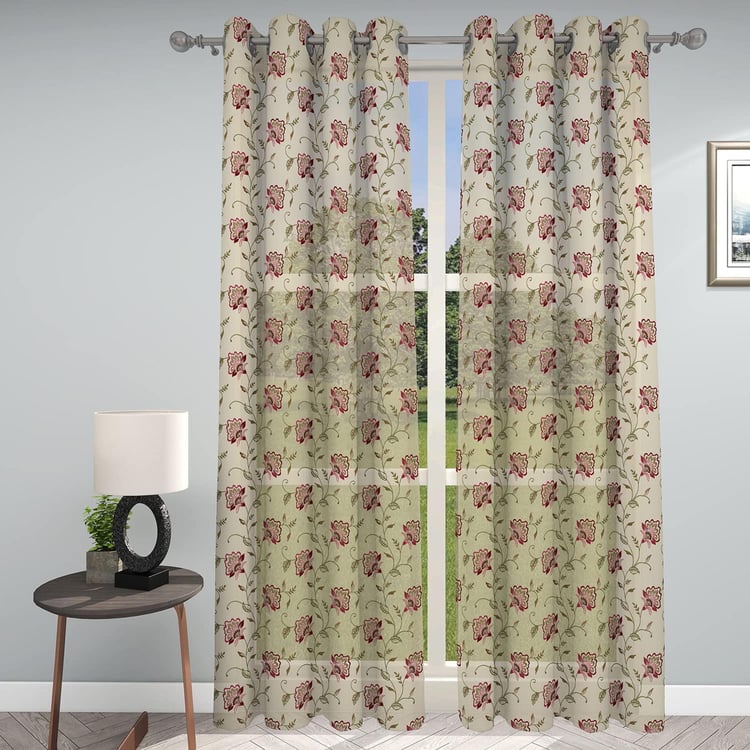 GM Indulgence Embroidered Sheer Door Curtain - 6.9ft (213cm)