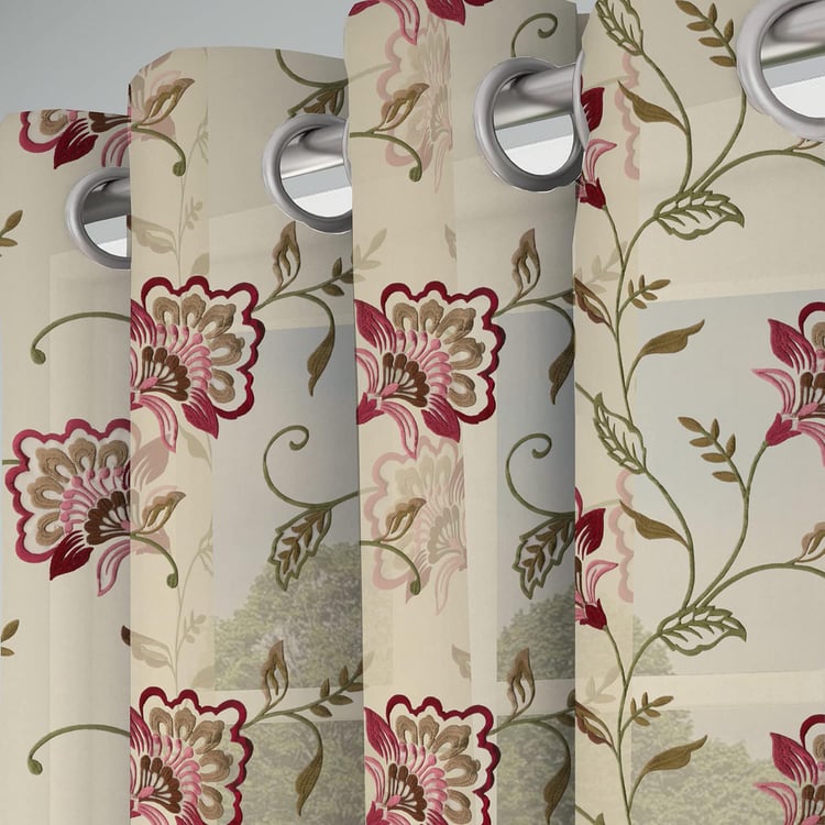 GM Indulgence Embroidered Sheer Door Curtain - 6.9ft (213cm)