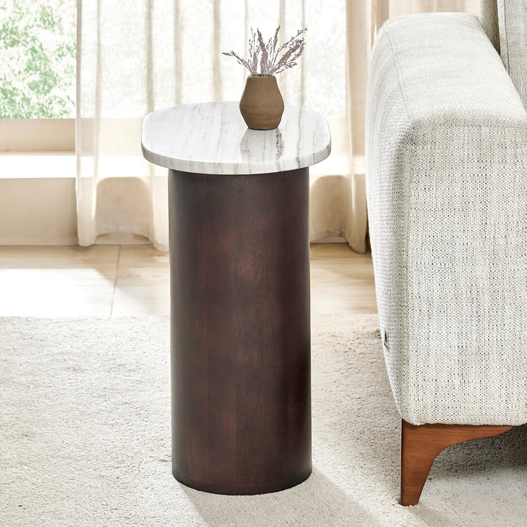 Dali Marble Top Accent Table - White