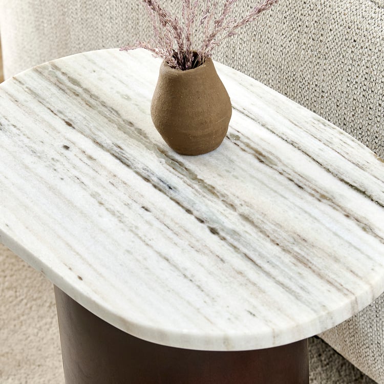 Dali Marble Top Accent Table - White