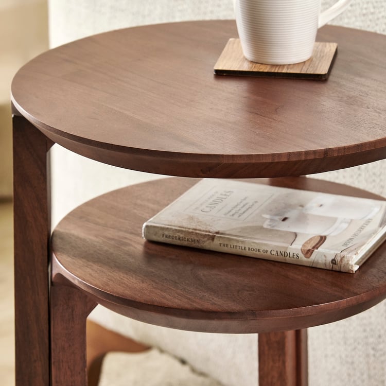 Jeremy Solid Wood Nest of 2 Tables - Walnut
