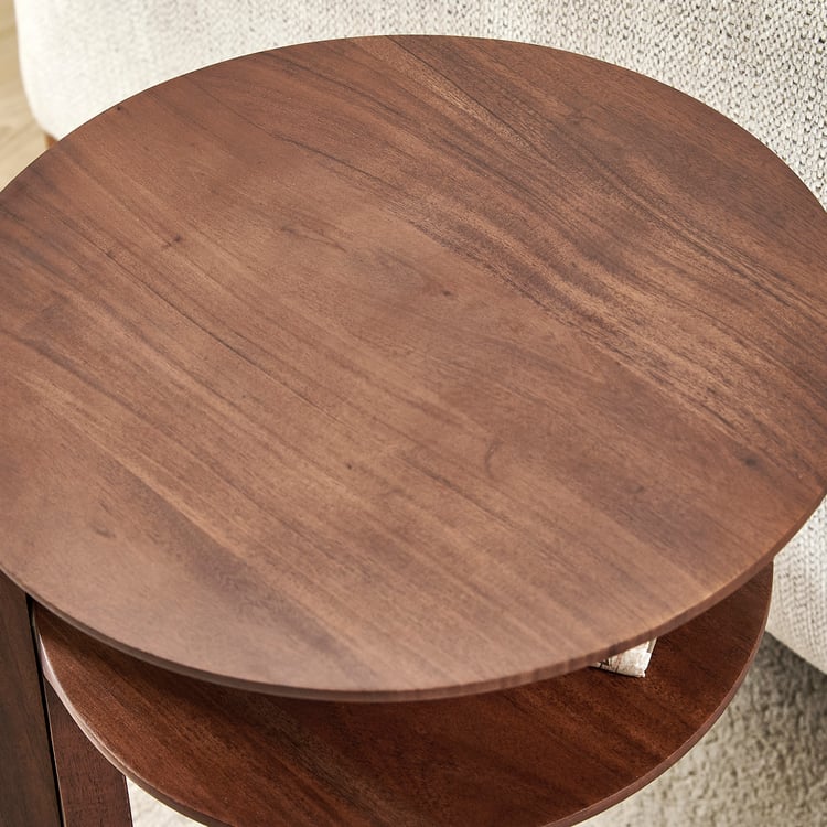 Jeremy Solid Wood Nest of 2 Tables - Walnut