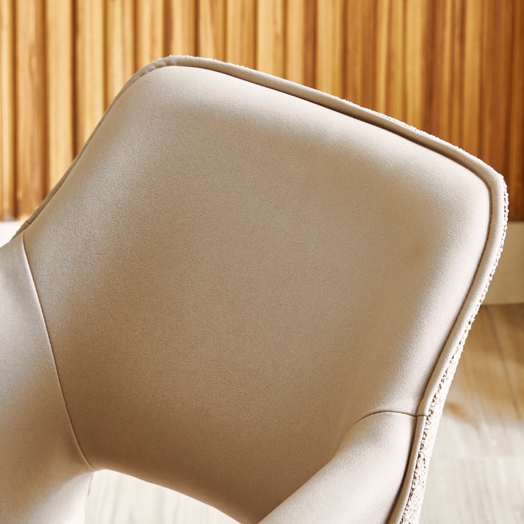 Alder Set of 2 Fabric Swivel Dining Chairs - Beige