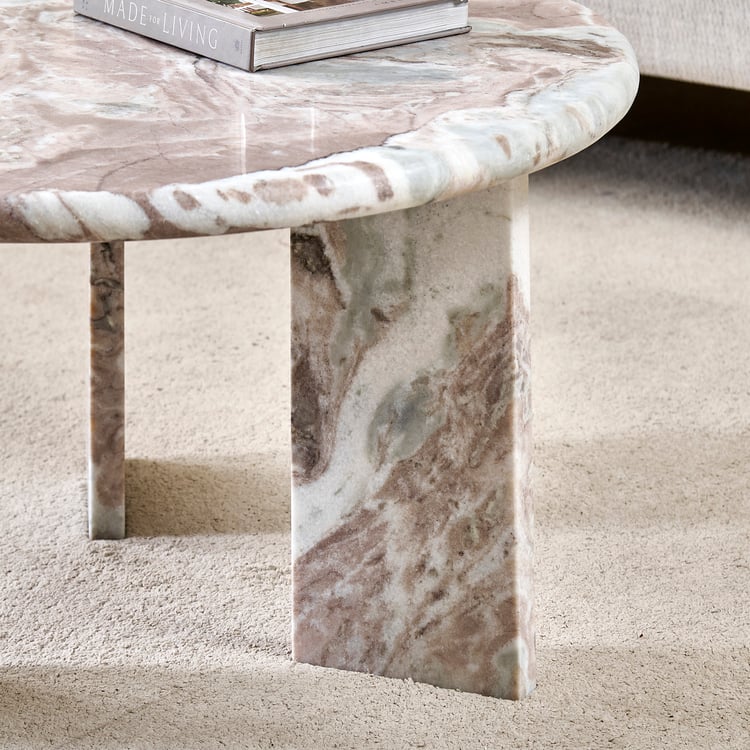 Hoover Marble Top Coffee Table - Beige