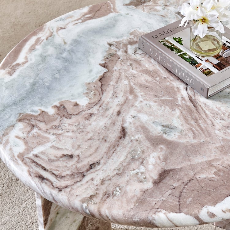 Hoover Marble Top Coffee Table - Beige