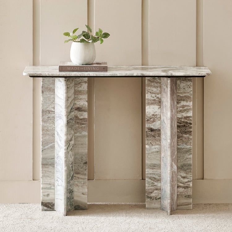 Hoover Marble Console Table - Beige