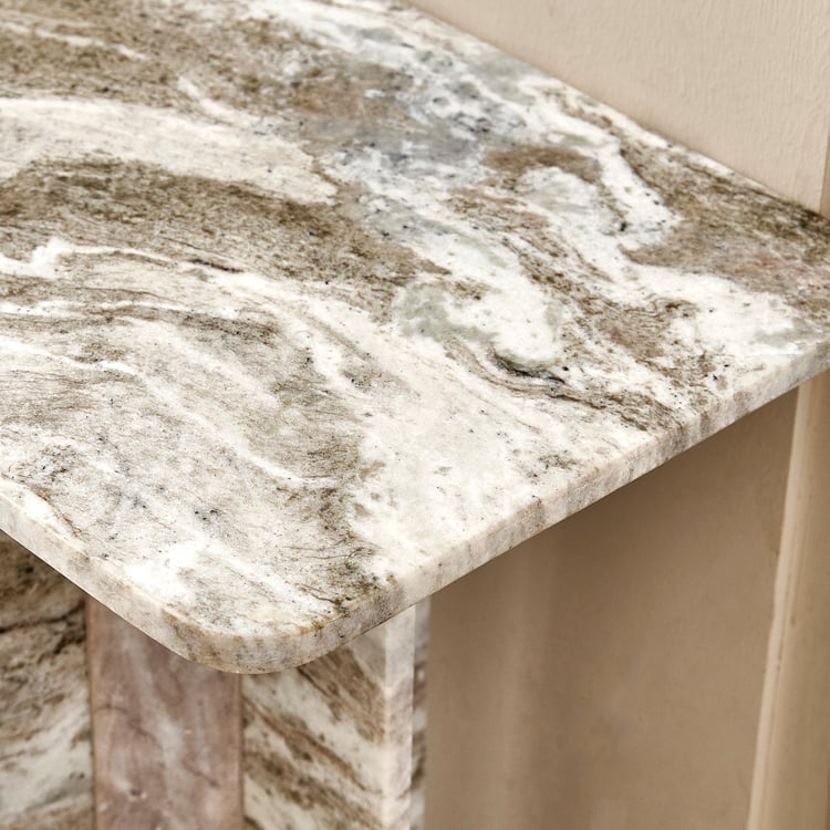 Hoover Marble Console Table - Beige