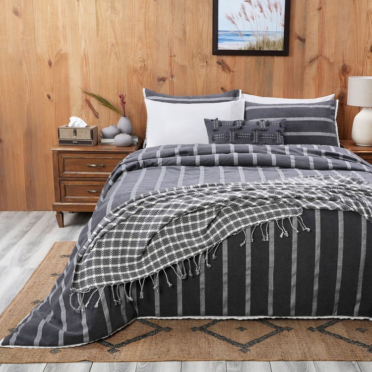 MASPAR Rurban Opulence Cotton 9Pcs Striped Bed-In-A-Bag Set