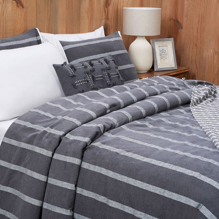 MASPAR Rurban Opulence Cotton 9Pcs Striped Bed-In-A-Bag Set