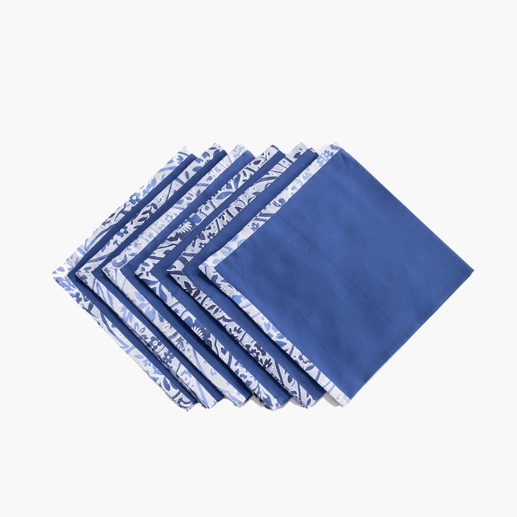 MASPAR Folklore Transition 9Pcs Cotton Paisley Print Table Runner and Napkins Set