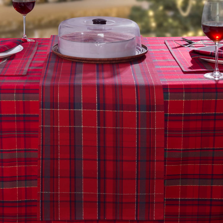 MASPAR Cotton Checked Table Runner