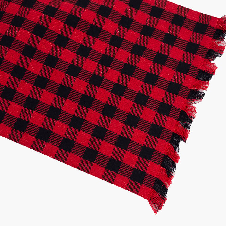 MASPAR Cotton Checked Table Runner