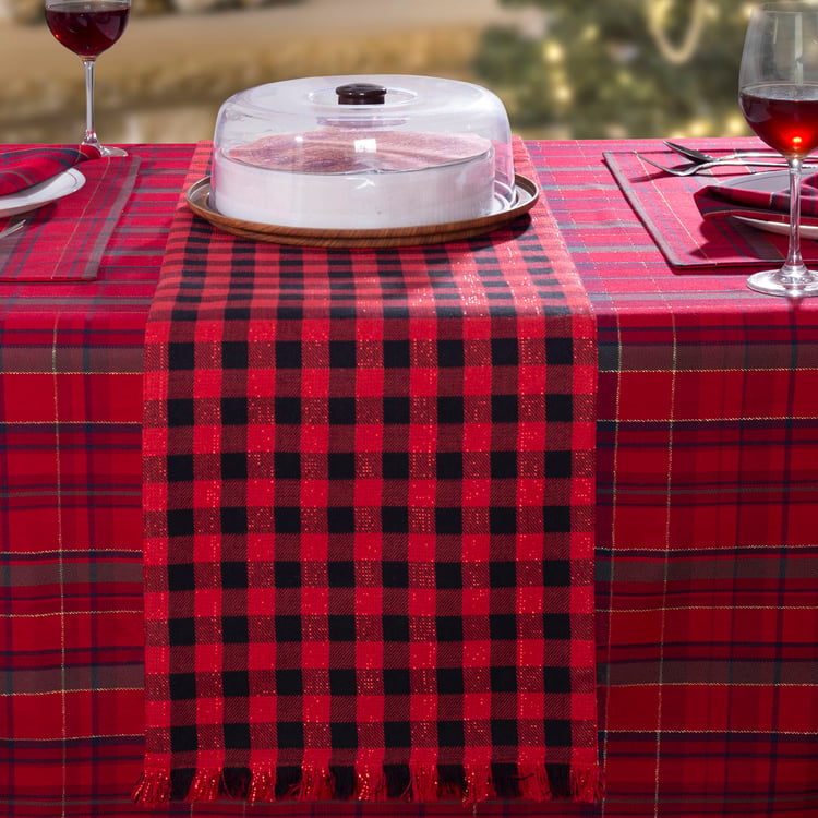 MASPAR Cotton Checked Table Runner