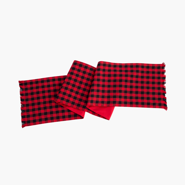 MASPAR Cotton Checked Table Runner